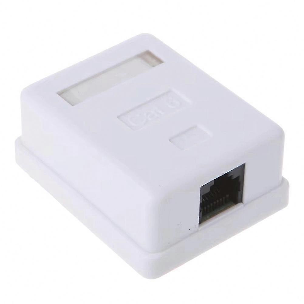 Single Port Cat6 RJ45 Wall Adapter Unshielded UTP Desktop Mount Box for Modular Socket Connection