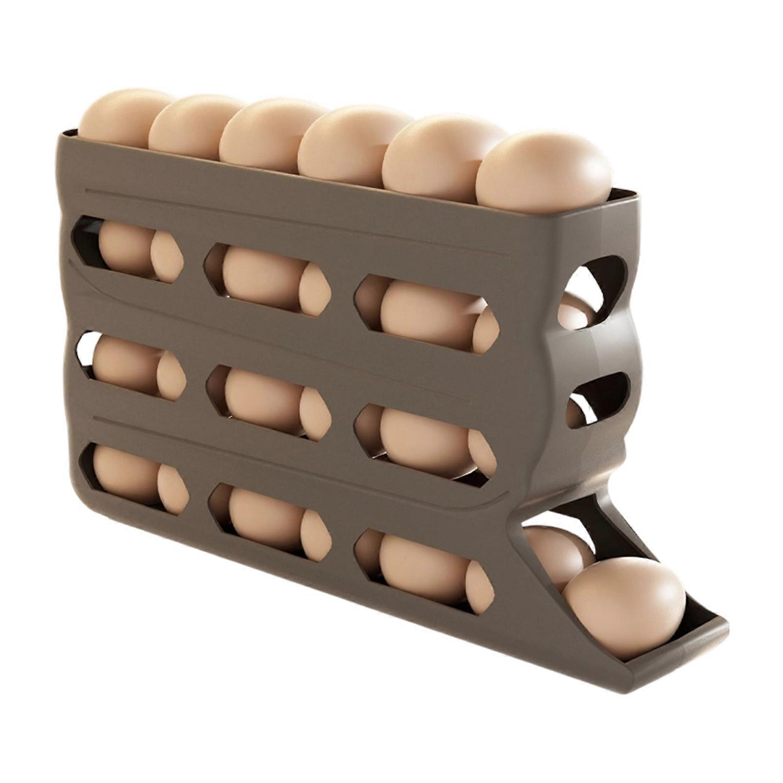 Plastic Eggs Storage Container With Stackable Designs For Organized Kitchen And Refrigerator Space Saving Solution  Gray