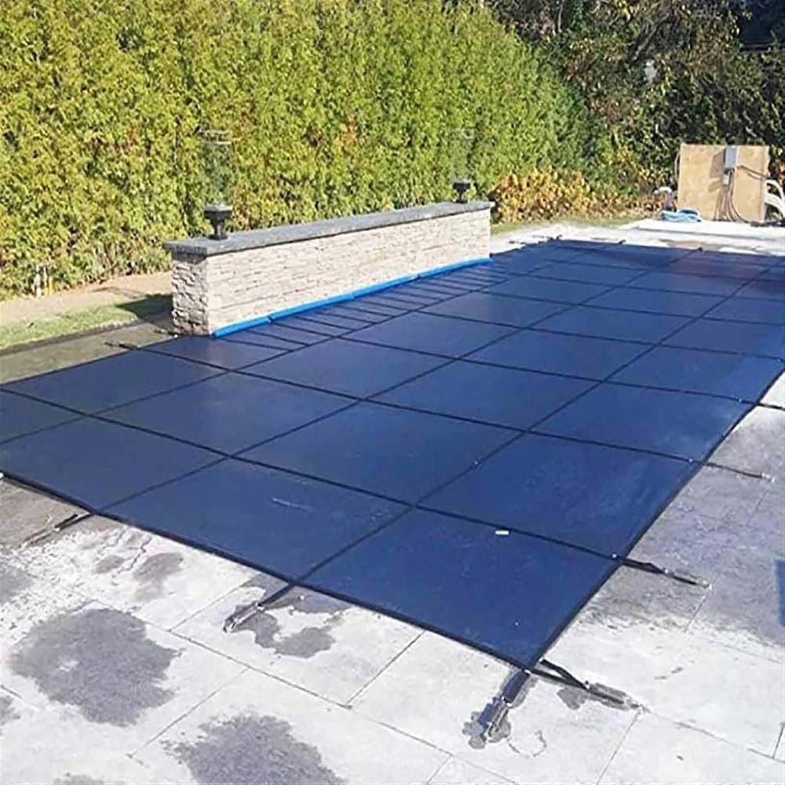 Inground Pool Safety Cover 3x8m  Strength Mesh Winter Rectangular Pool Cover with Hardware