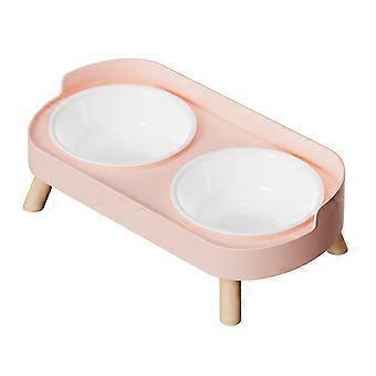 Verhoogd voerstation met dubbele kom voor huisdieren, spatwaterdicht ontwerp, ergonomische hoogte, voerbak voor katten ter bevordering van gezonde eetgewoonten.