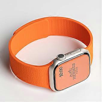 Magnetic Silicone Band for Apple Watch with Secure Lock, Durable Comfort for Series 10 11 Ultra SE (Orange)
