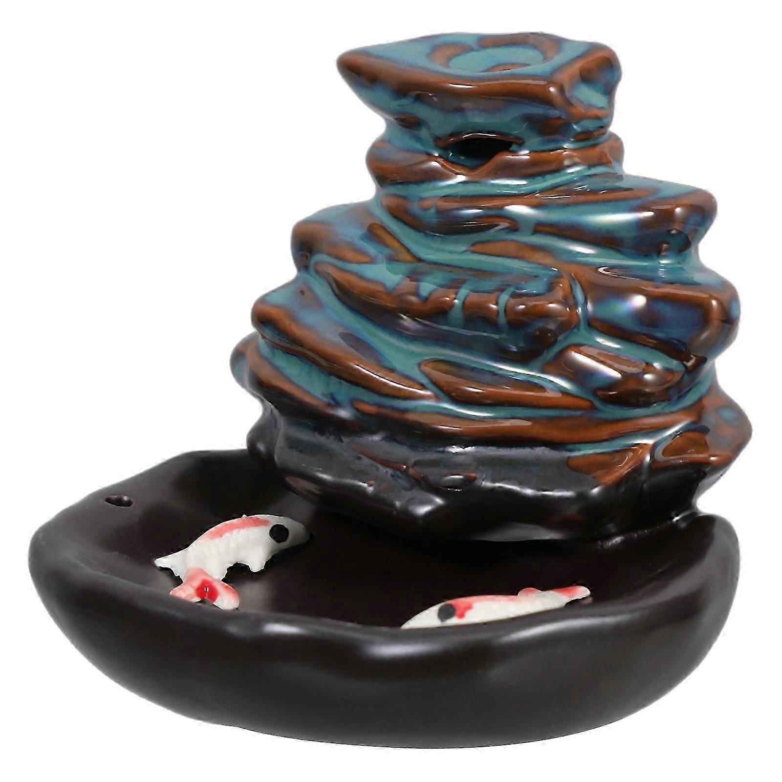 Ceramic Backflow Incense Burner for Decoration with Waterfall Effect