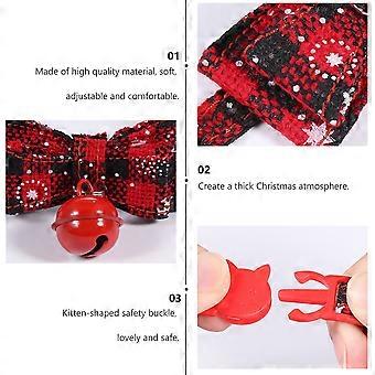 Christmas Pet Collar with Bell for Decoration Red Soft Adjustable Cloth