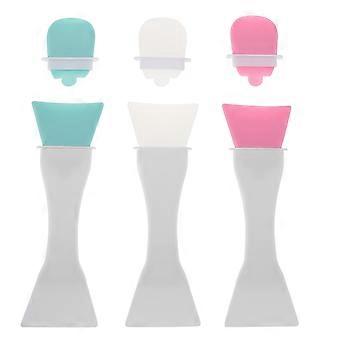 3 Set Viso Applicatore Pennelli Silicone Maschera Occhi Spatola Mini Trucco Applicatori Skincare Pennello Morbido Piccolo Pennello per Viso Fango Argilla Maschera Lozione Corpo Assort