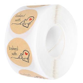 1 Roll Kraft Paper Sticker Roll Gift Bag Packing Sticker Gave Bag Packing Label
