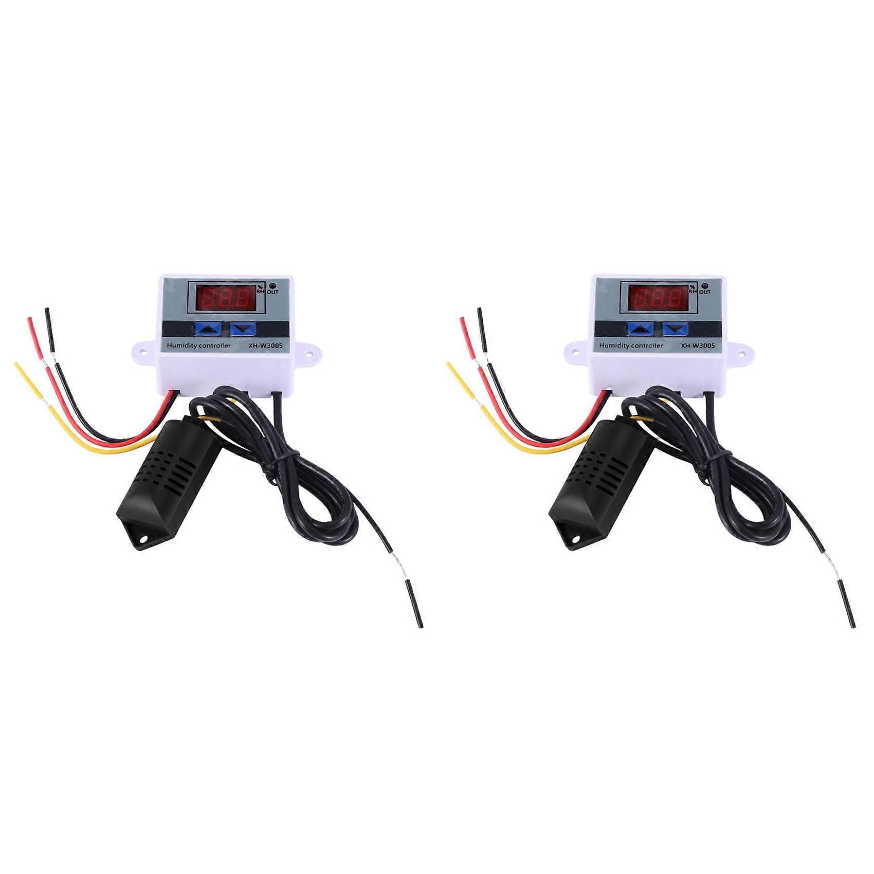 2X Digital Humidity Controller Hygrometer Humidity Control Switch 0-99%Rh Hygrostat with Humidity Sensor AC220V