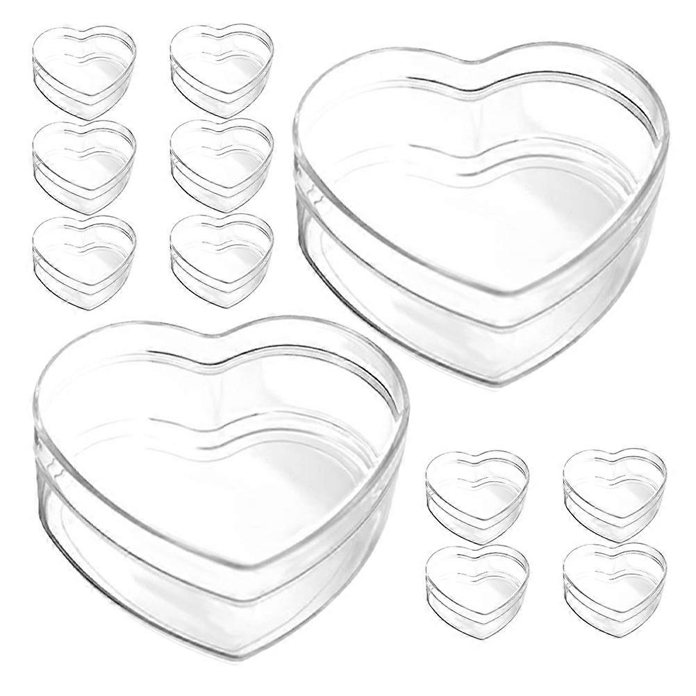 12Pcs Acrylic Heart Shape Box for Storage Clear Transparent Candy Boxes