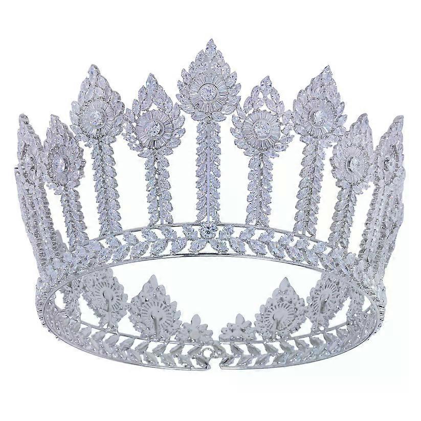 Minimalist Silver Wireless Rhinestone Crown Headband