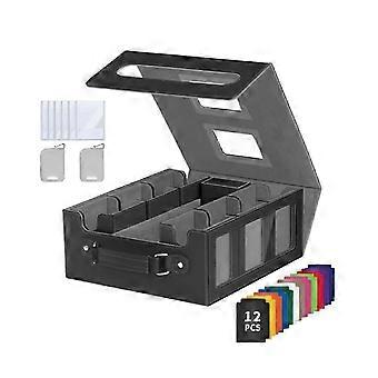 Aufbewahrungsbox für Sammelkarten mit Sichtfenster, magnetische Deckbox mit Griff, Deckbox mit Trennfächern und Farbauswahl