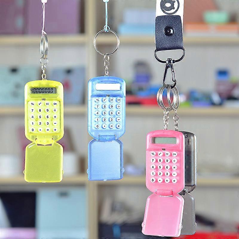Mini Computer Creative Pocket Flip Calculator Portable Math Machine Pink > Mini Transparent Flip
