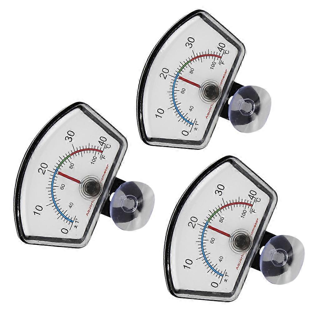 3pcs Practical Fish Tank Thermometer Creative Pointer Thermometer Aquarium Measuring Tool