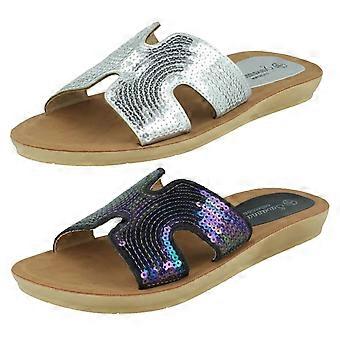 Damen Savannah Pailletten Mules F00354