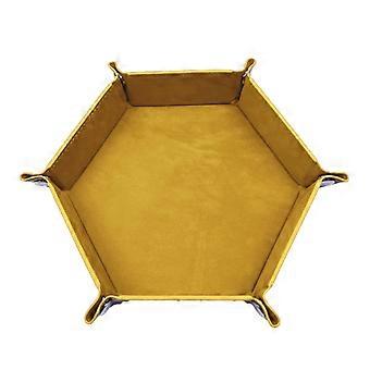 Portable Dices Rolling Tray Folding Hexagon Dices Holder Dices Storage Box Desk Organizers Funny Gift for Game Player