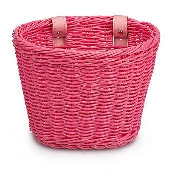 Cestino per bicicletta in rattan regolabile, cestino tradizionale multifunzione intrecciato a mano, impermeabile, compatibile con biciclette per bambini.
