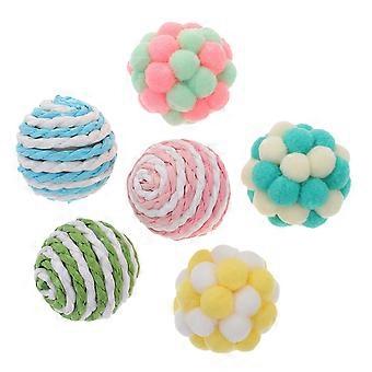 Plush Ball Toy for Cats Interactive Exercise 18Pcs Assorted
