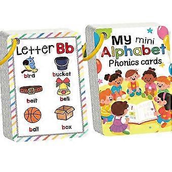 Mini-alfabetkaartjes voor peuters, 26 A-Z letterkaartjes om te leren, ringbandboek voor kinderen, kleuterschool en vroegtijdige educatie.