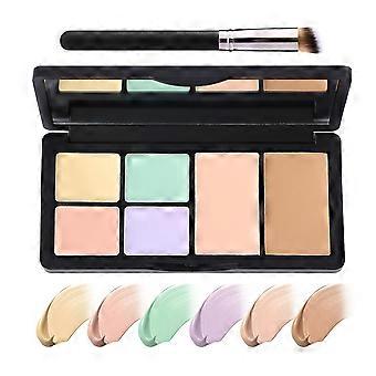 6-Farben-Concealer-Palette, wasserfest, langanhaltend, leicht zu verblenden, kompaktes Design