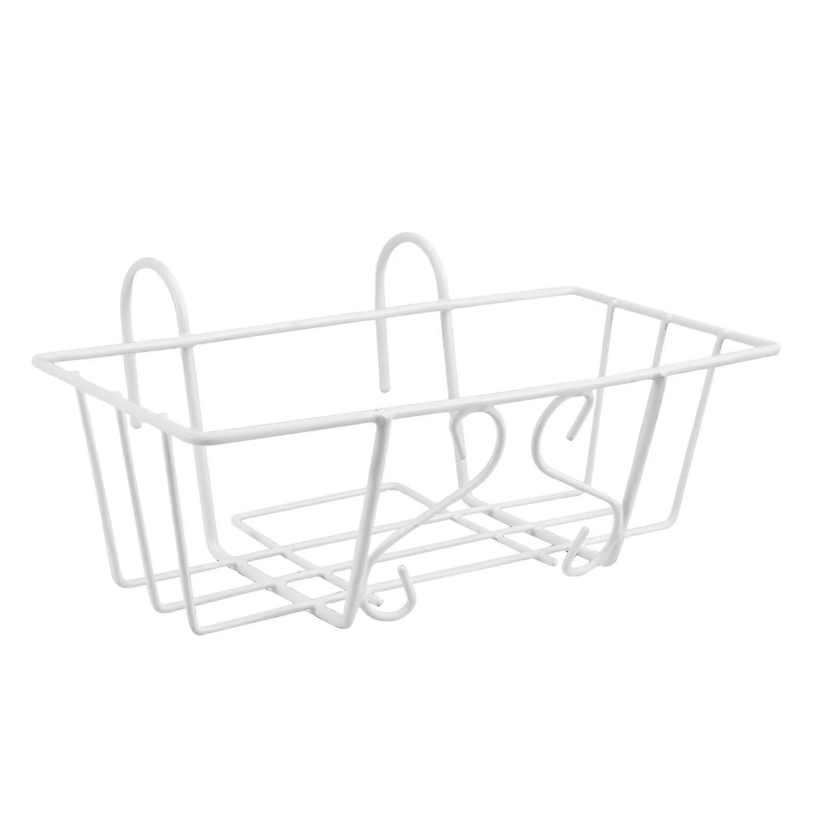 1pc Rectangular Flowerpot Hanging Rack Balcony Flower Rack compatible with Home (White)