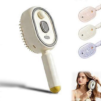 Electric Steam Hair Brush  Rechargeable Steam Straightening Brush with Water Spray Detangling Tool for Frizz Reduction Hair Care Daily Use
