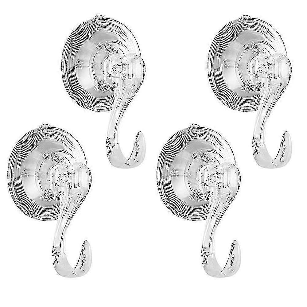Reusable Suction Cup Hooks 4 Pack, Clear Heavy Duty