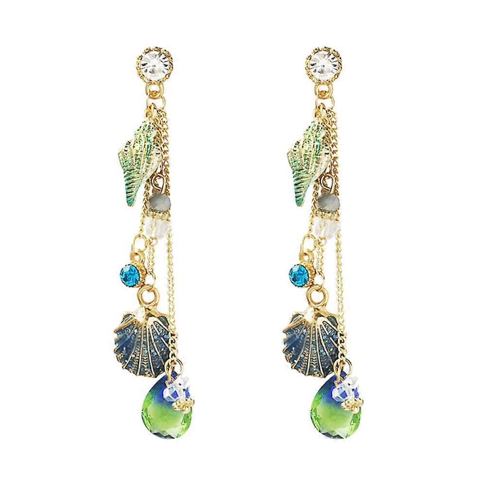 Decorative Earrings Shell Conch Ear Studs for Summer 1Pair Beach Theme