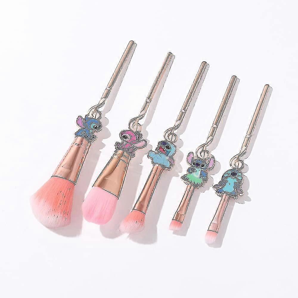Makeup Brushes Set - 5Pcs Creative Stitch Theme Cosmetic Brushes Set, Premium-hy