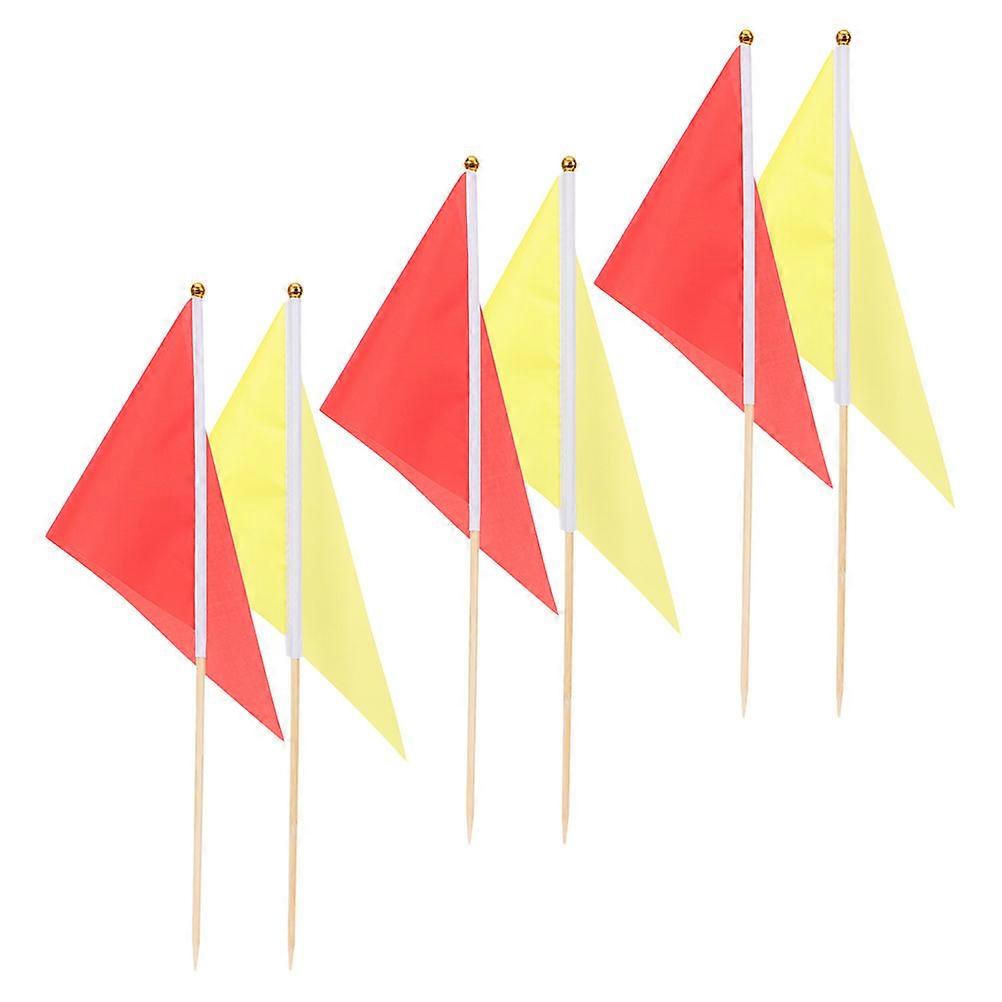 6Pcs Site Construction Mark Flags Garden Sign Flags Lawn Marker Triangle Flags