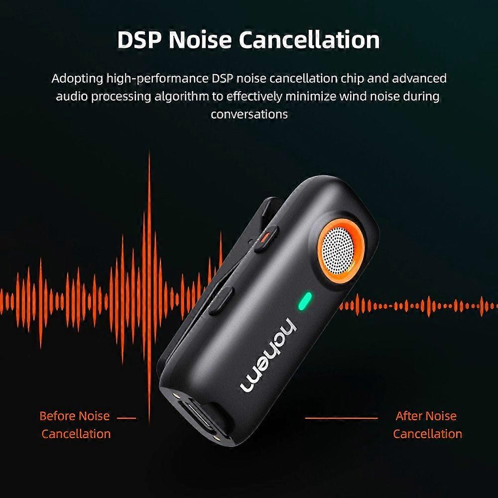 hohemMIC-01One-Trigger-One2.4GWirelessMicrophoneMagnet/ClipOnMicCompatibleWithSmartphone3-LevelNoiseCancelling