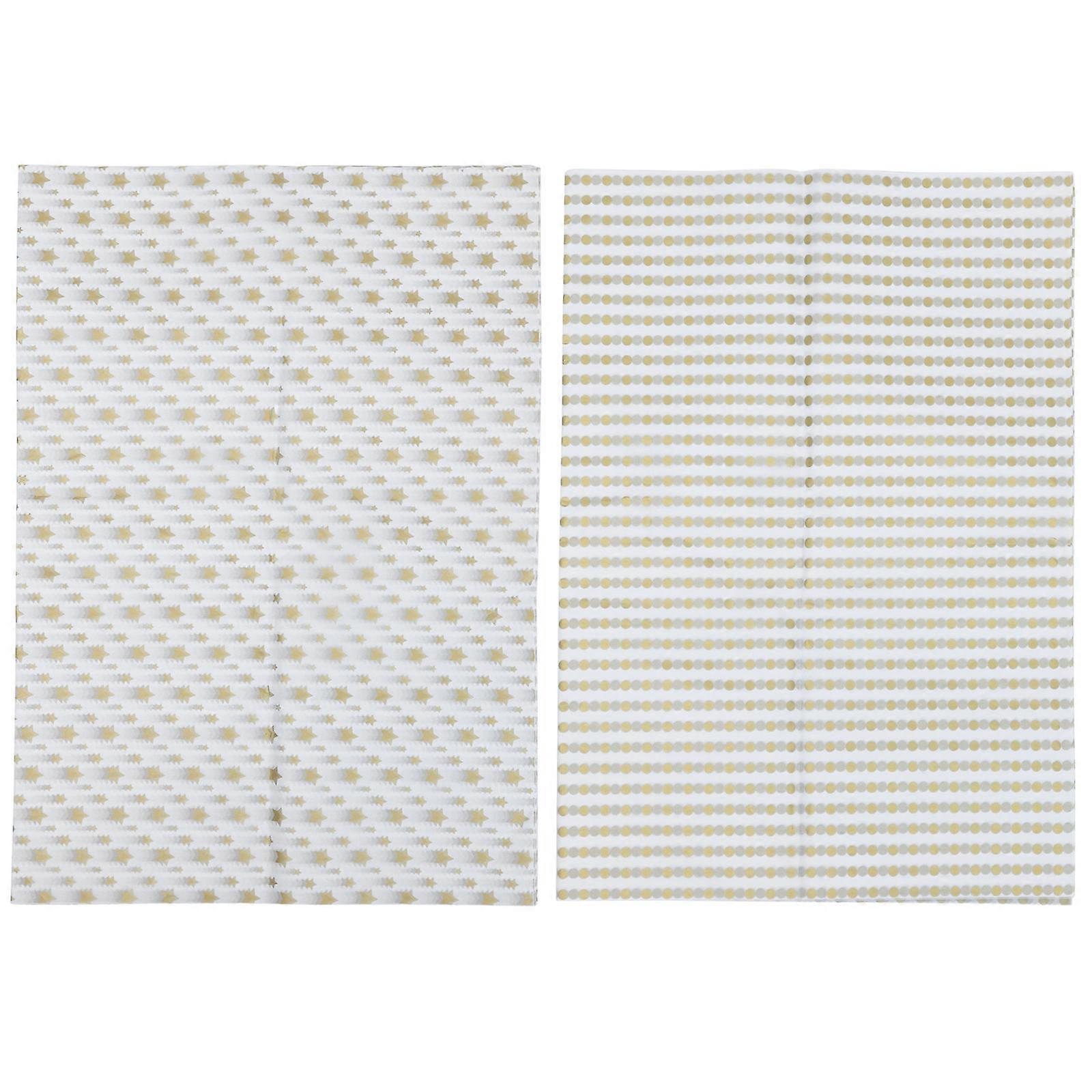 Golden Series Wrapping Papers for Packaging Use Including 40 Sheets Star Dot Patterns