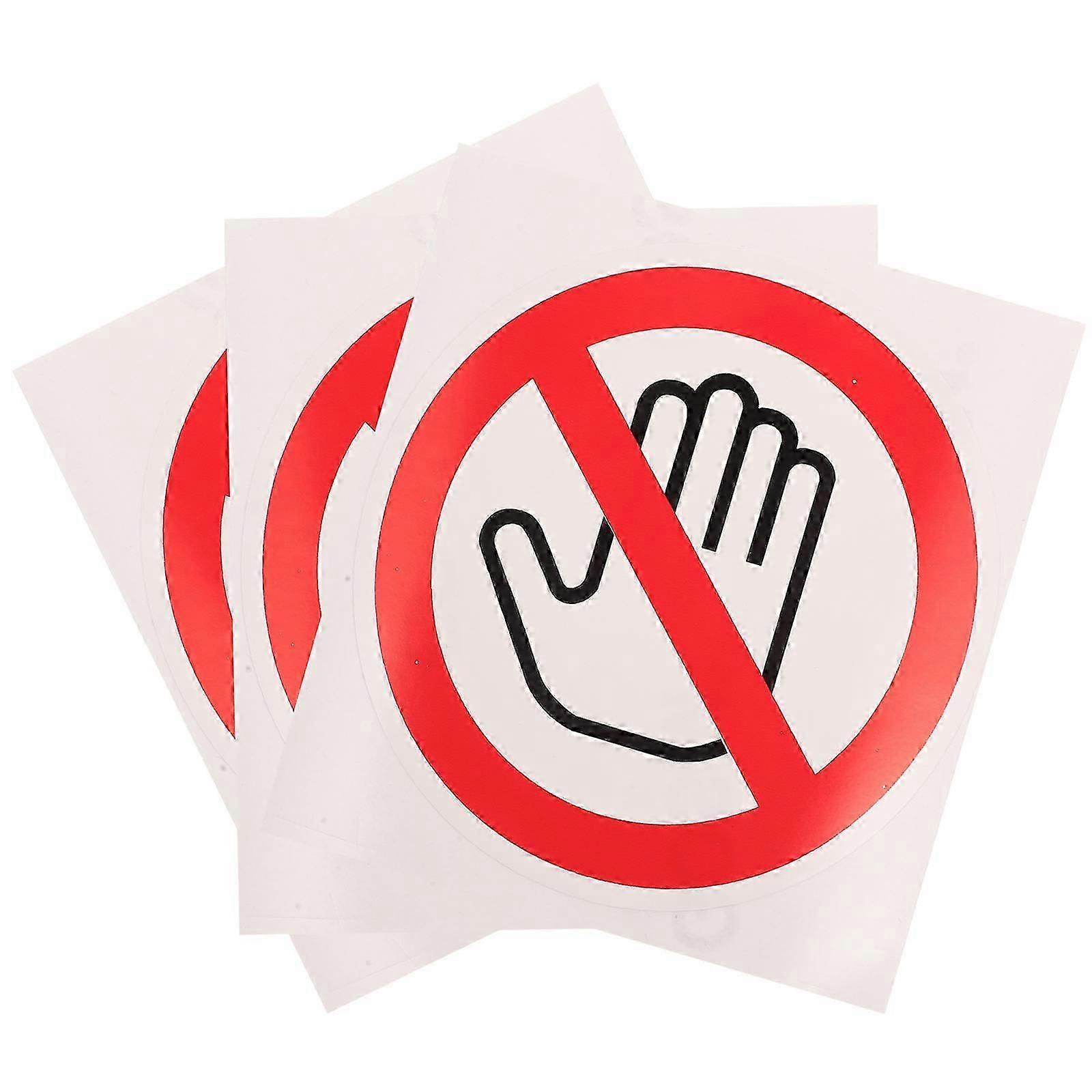3Pcs Do Not Touch Warning Label Sticker Self Adhesive Vinyl for Warning