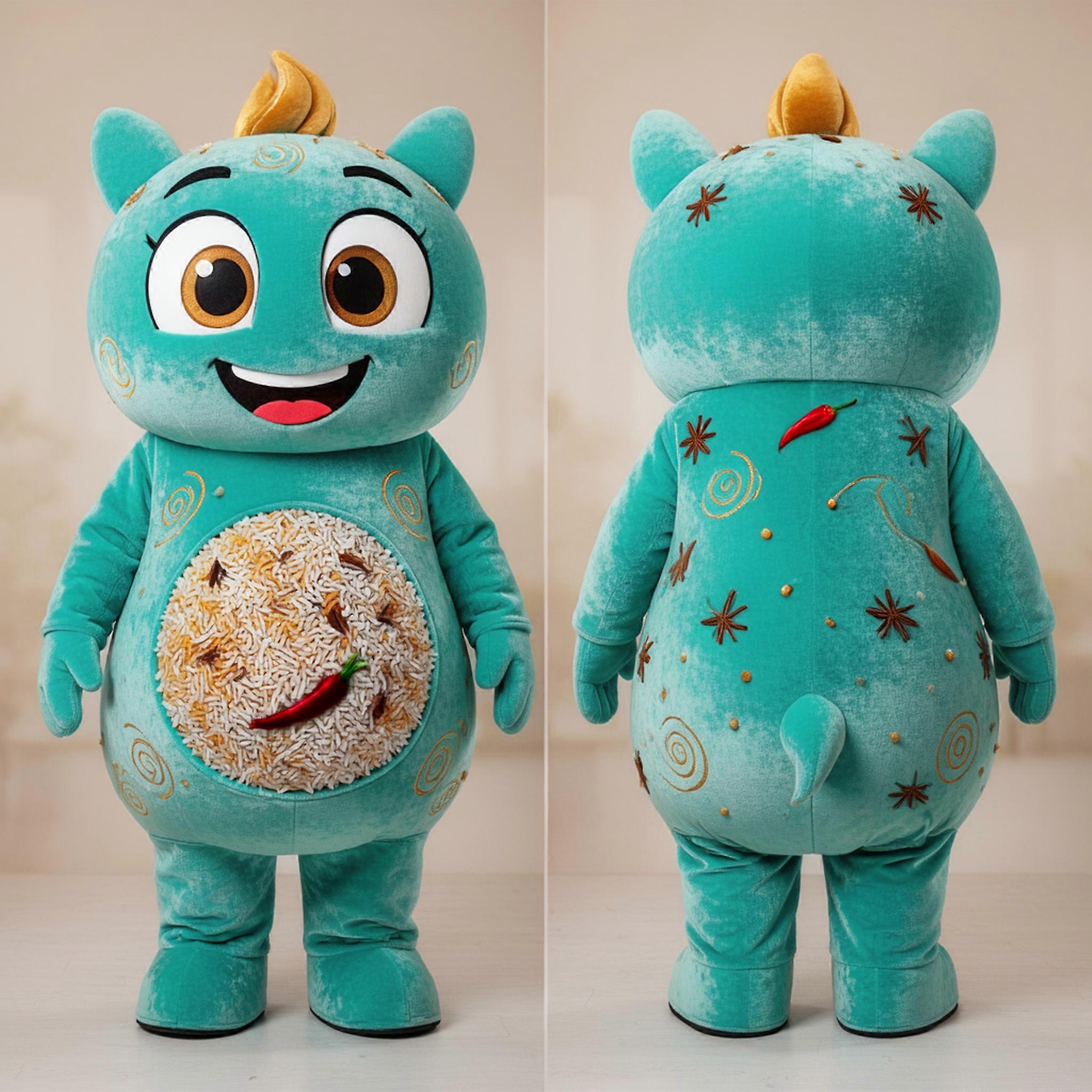 MASTICOT Turquoise Golden Biryani Mascot