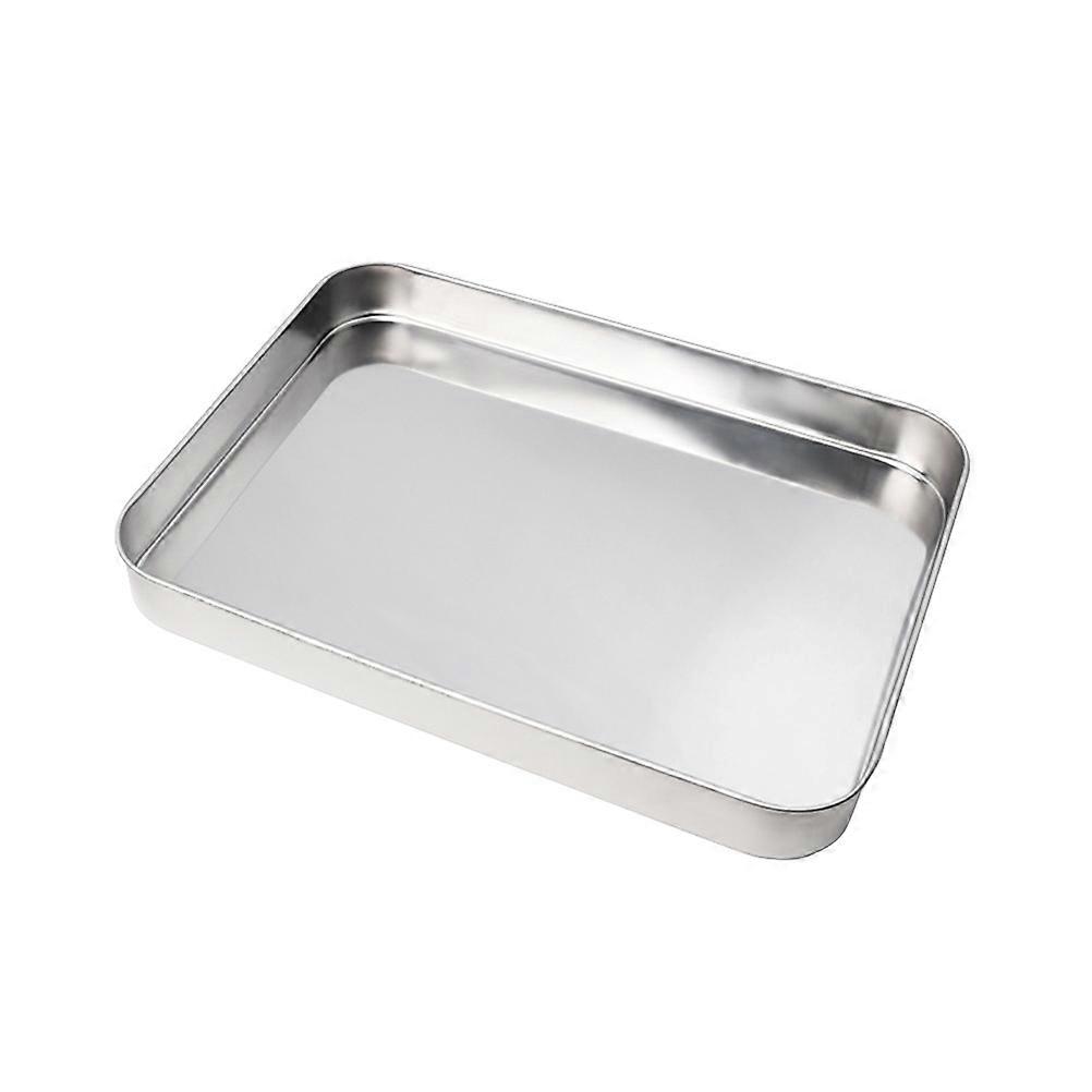 Steaming Dish Baking Tray for Kitchen Use 3Pcs Stainless Steel Rectangular
