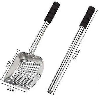 Metal Cat Litter Scoop With Deep Shovel And Long Handle Detachable Stainless Steel Non-stick Cat Li
