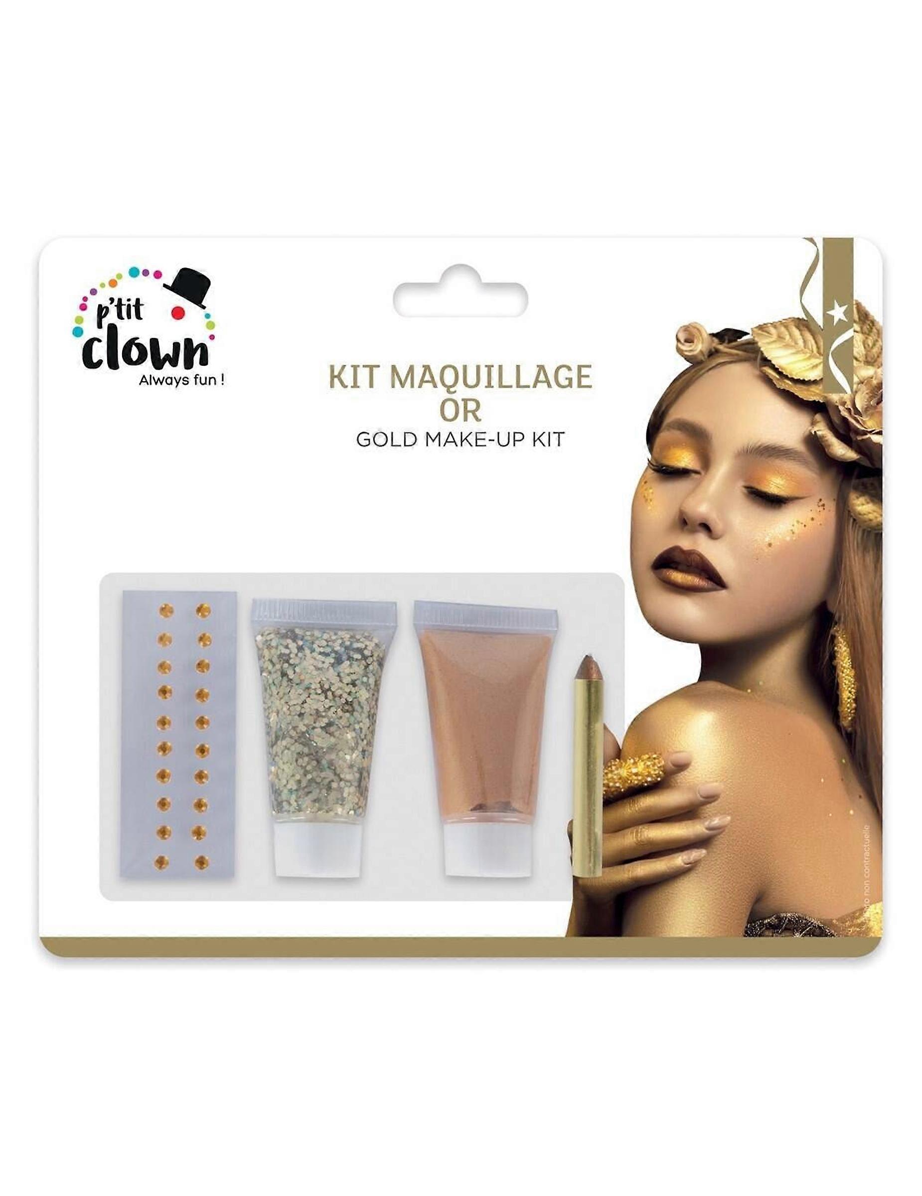 Kit maquillage à paillettes dorées
