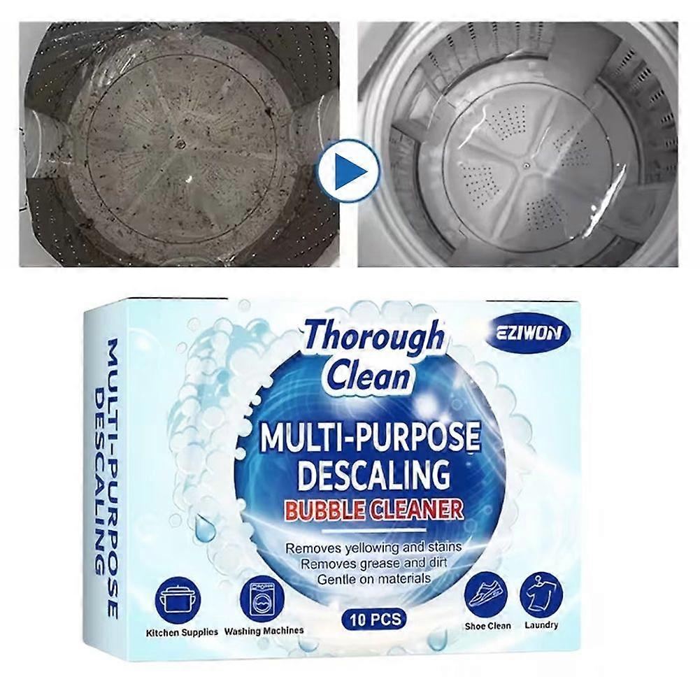 10PCS Multi-Purpose Descaling Bubble Cleaner Washing Machine Tablets Effectively Remove Limescale Soaps Scum