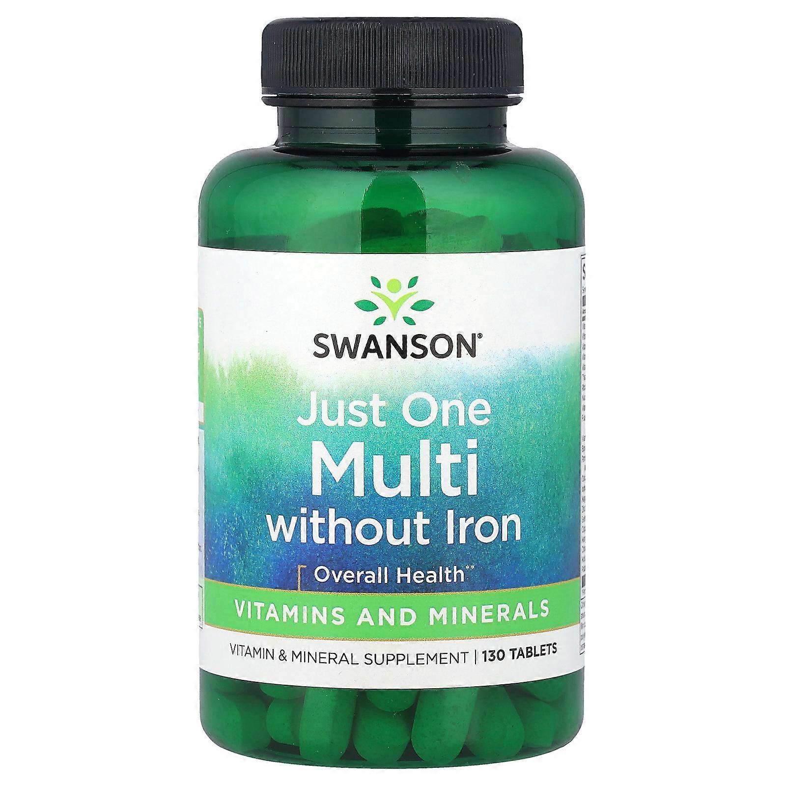 3 x Swanson, Just One Complete Multi Without Iron, 130 Tablets