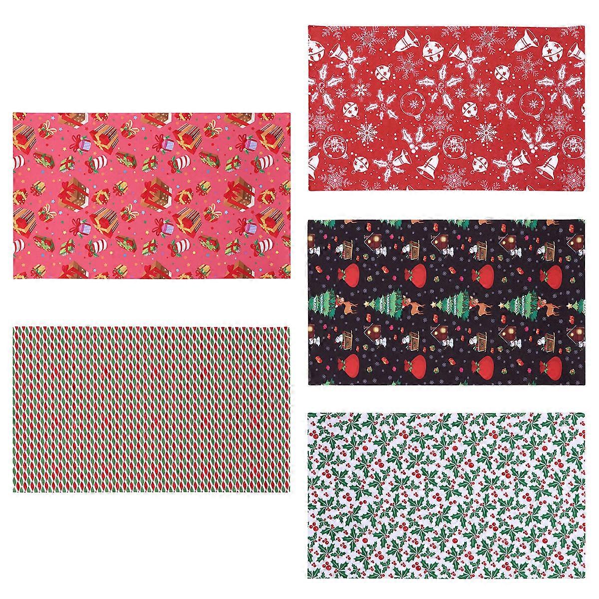 Christmas Sheet Material for DIY Use 5Pcs Assorted Colors