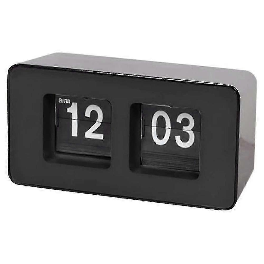 Mechanical Flip Desk Clock Black Finish