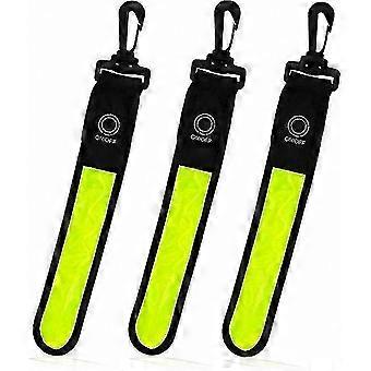 Etiqueta de segurança reflexiva para bolsas, corrida, ciclismo, passear com cães, equipamentos esportivos, laranja amarelo fluorescente, adulto e infantil