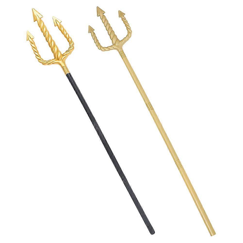 Plastic Trident Halloween Prop compatible with Cosplay 2Pcs Assorted Colors