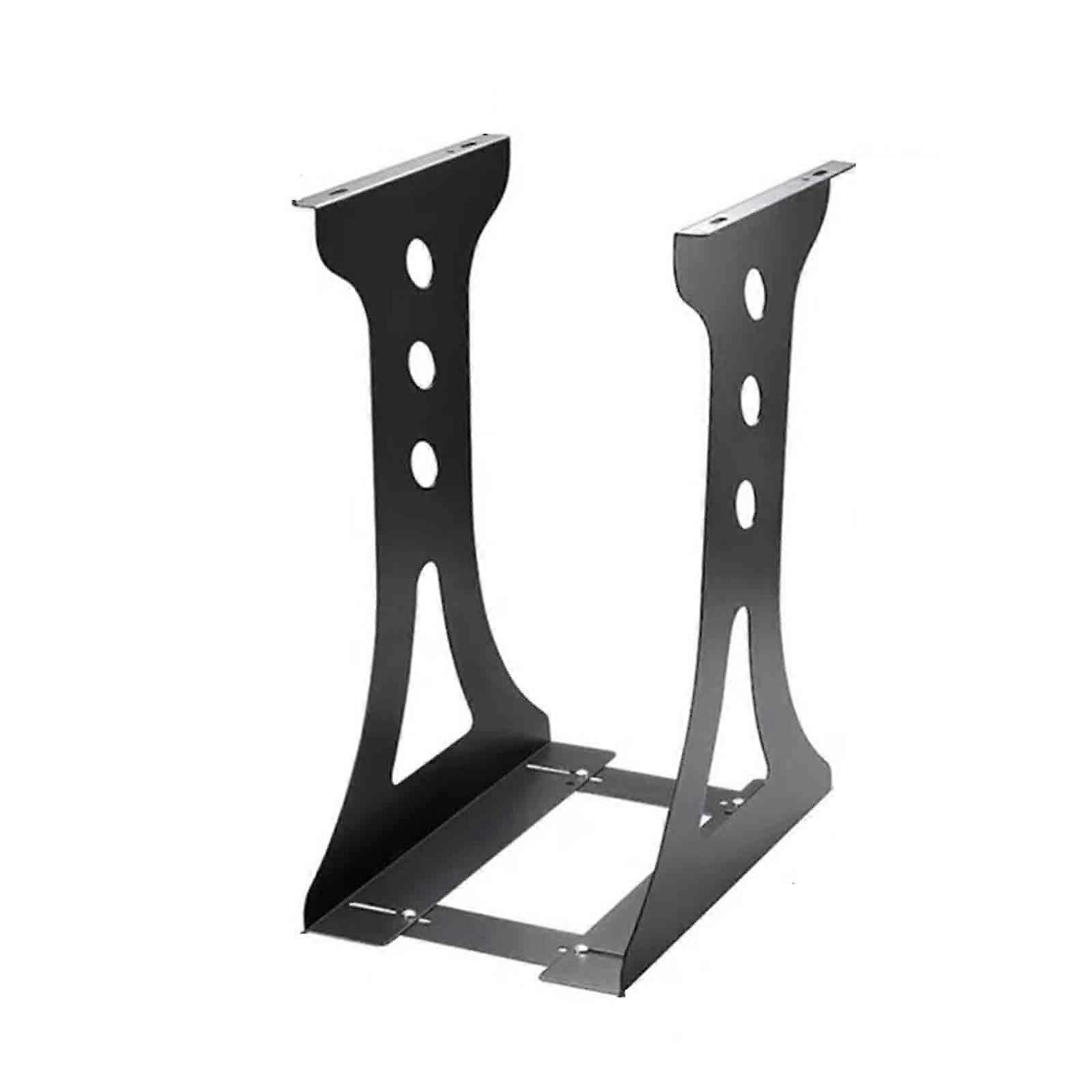 Under Desk PC Mount Adjustable Width Metal Computer Tower Stand with Ventilated Cooling Design Black