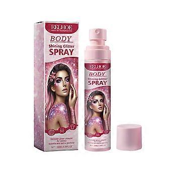 2pcs Stage Makeup Glitter Spray, Face & Clavicle Brightening, Natural 3D Effect, Long-lasting Shimmer Spray