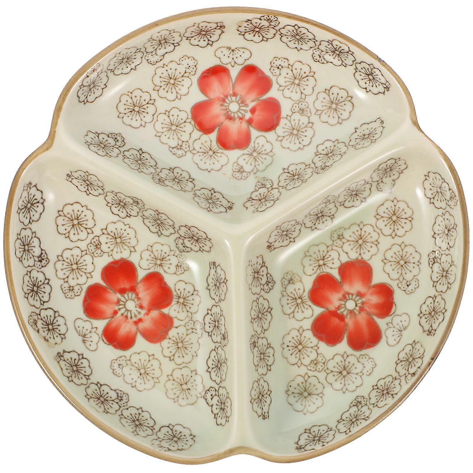 Portion Control Plate Ceramic Food Serving Plate for Kitchen Use