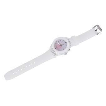 Weiße Kinderuhr, Spielzeug, leuchtende Kunststoff-Armbanduhr für Kinder, 1 Stück.