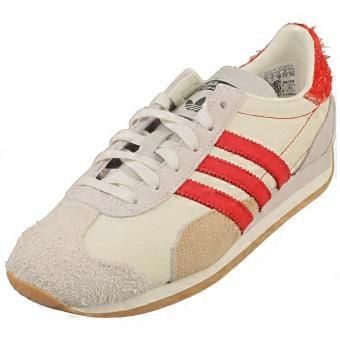 adidas Country Og Womens Fashion Trainers in Off White Red