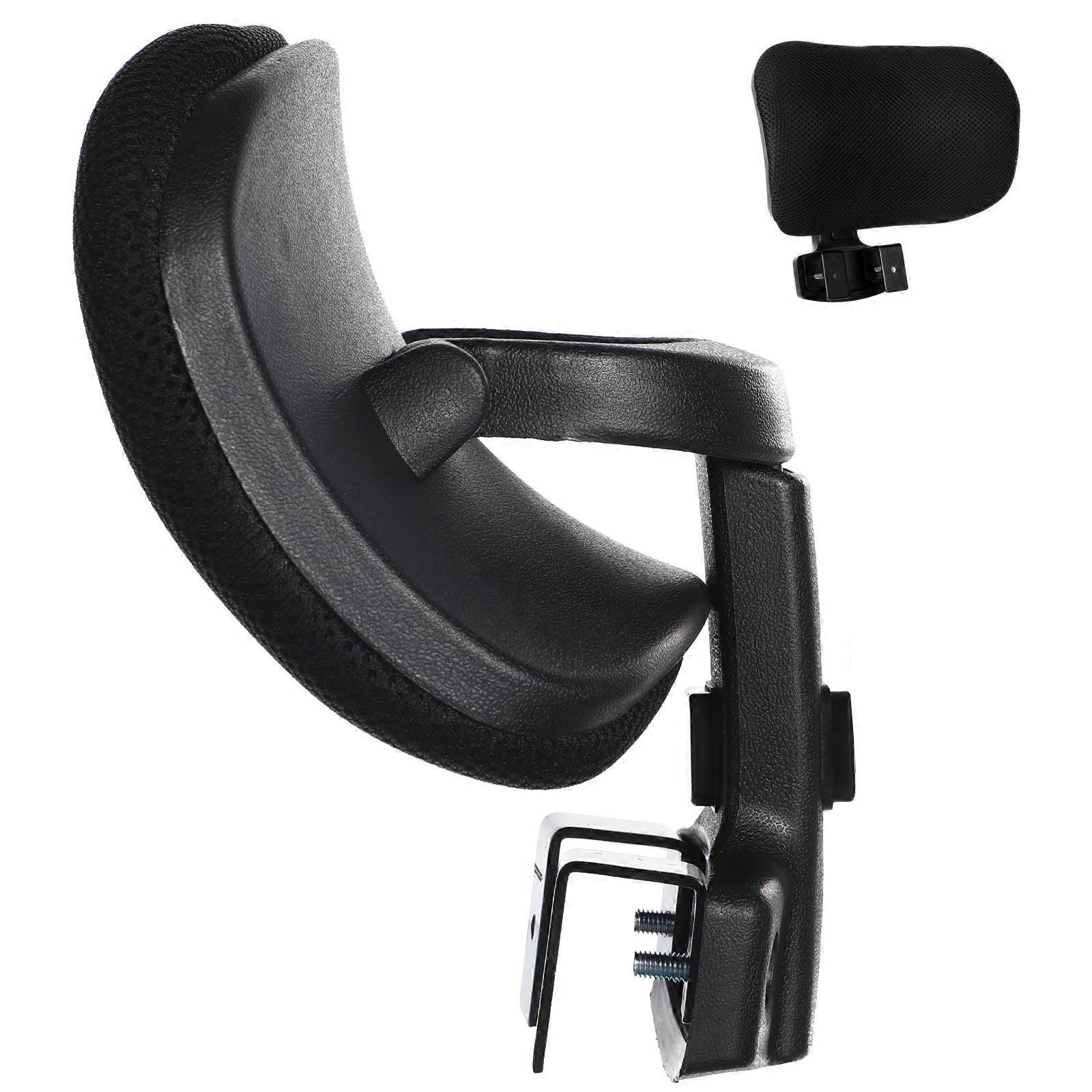 Black Office Chair Headrest Attachment for Computer Use Adjustable