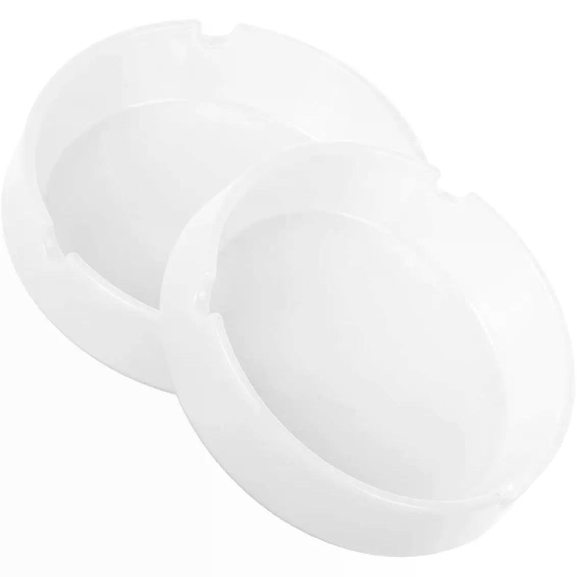 White 2pcs round Plastic Shatter-resistant