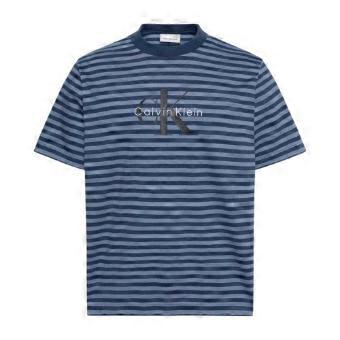 Calvin Klein Mens Jeans Stripes Rib Knit T-Shirt