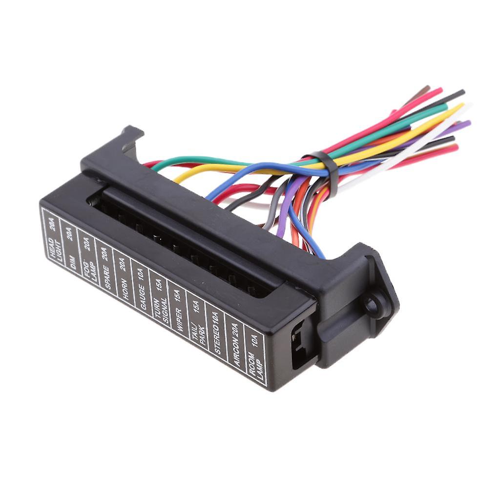 12V-32V 12 Way Circuit Car Boat Automotive ATC ATO Blade Fuse Block Holder
