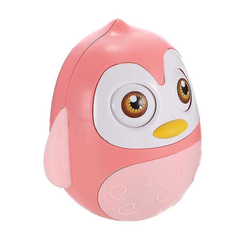 13X13x9cm Pink Rattles Baby Tummy Time Toy Wobble Tumbler Toy Adorable Cartoon Kids Plaything